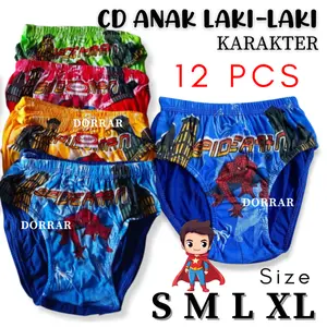 12 Pcs Celana Dalam Anak Laki - Laki Karakter Hero Katun
