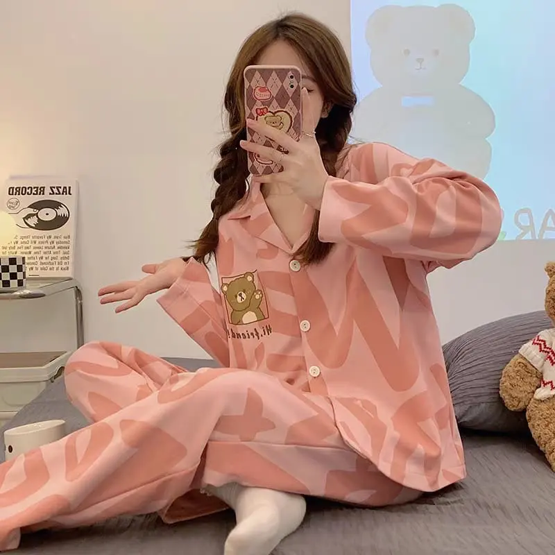 Baju tidur wanita lengan panjang celana panjang/ piyama wanita kekinian /piyama terpopuler Kaos 0