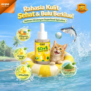 ELOPE SOS SALMON OIL SPIRULINA VITAMIN BULU ANTI RONTOK UNTUK HEWAN KUCING ANJING