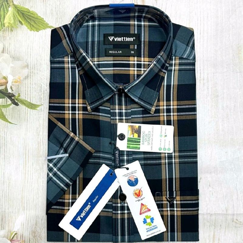 VIETTIEN-[1U6290]-Áo sơ mi nam VIỆT TIẾN ngắn tay vạt ngang(Regular) 4