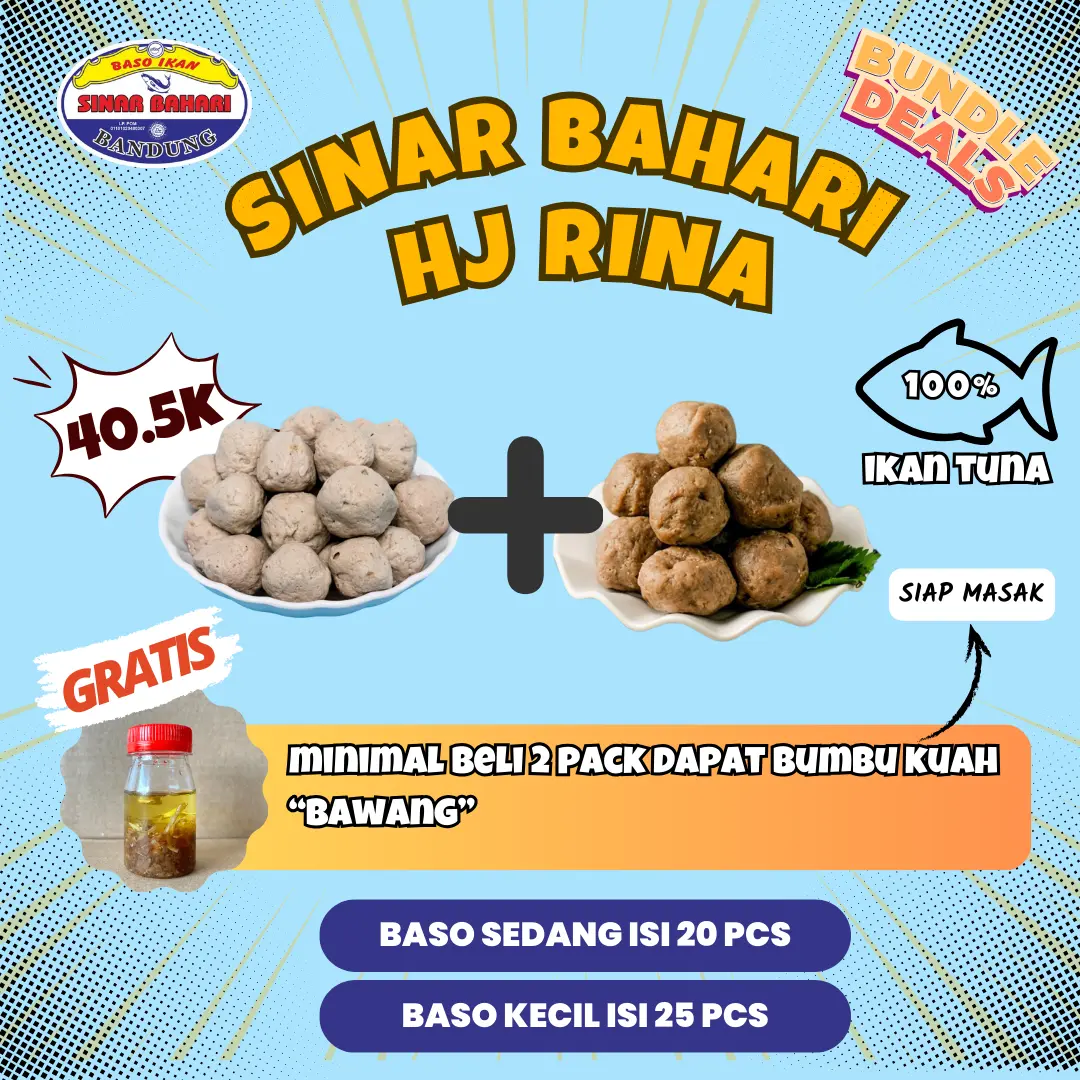 SPECIAL BUNDLING Bakso Ikan Sinar Bahari Kecil (25 Pcs) + Sedang (20 Pcs)