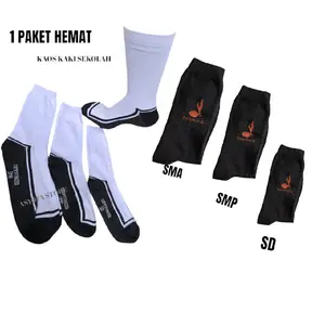 1 Paket Hemat Kaos Kaki Sekolah SD SMP SMA Cewek Dan Cowok Bahan Tebal Fashion