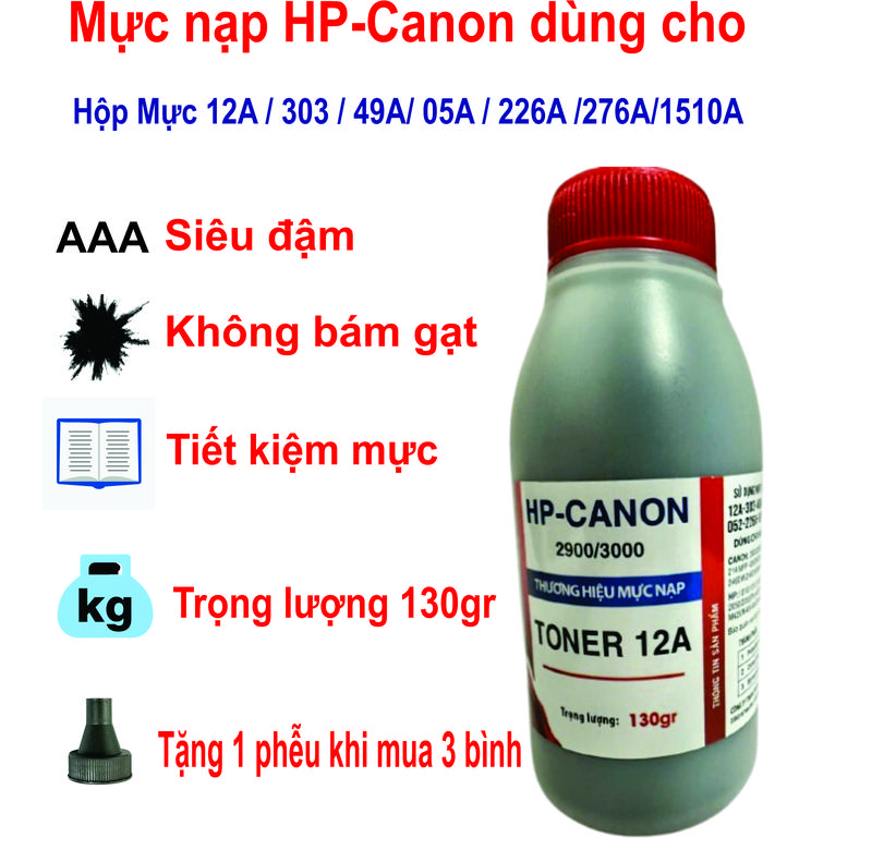 Mực nạp 12A - Ca LBP 2900 / Loại tốt siêu đậm