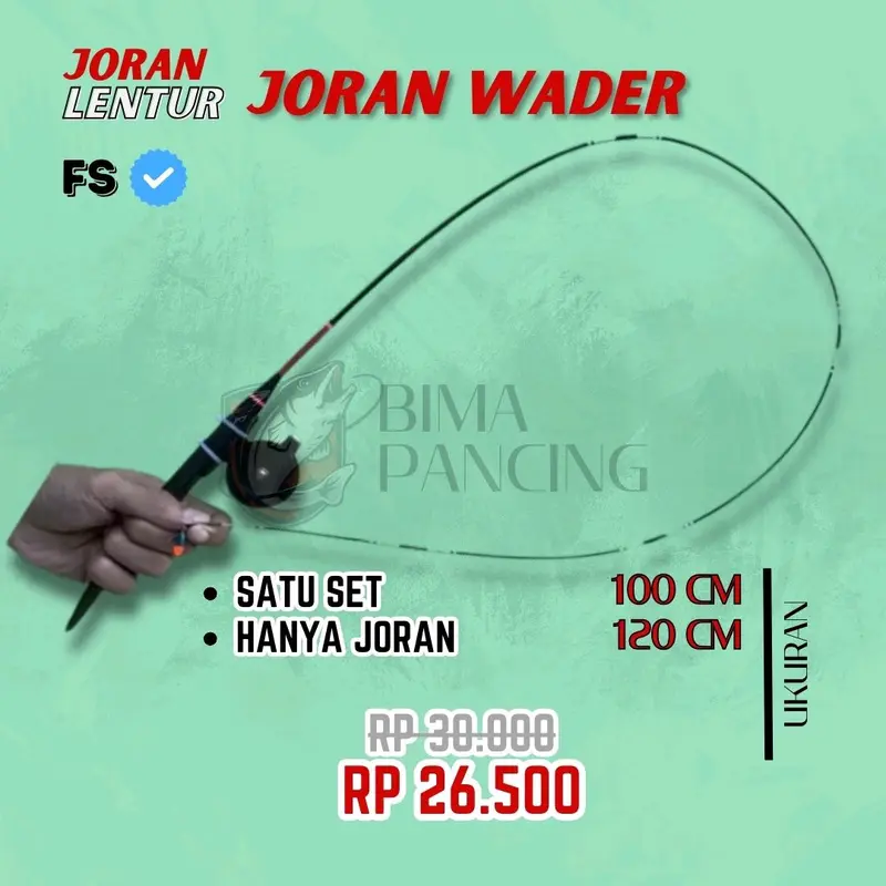 Joran Set Lentur Wader (kayu hitam) 120cm (reel tokos) 0