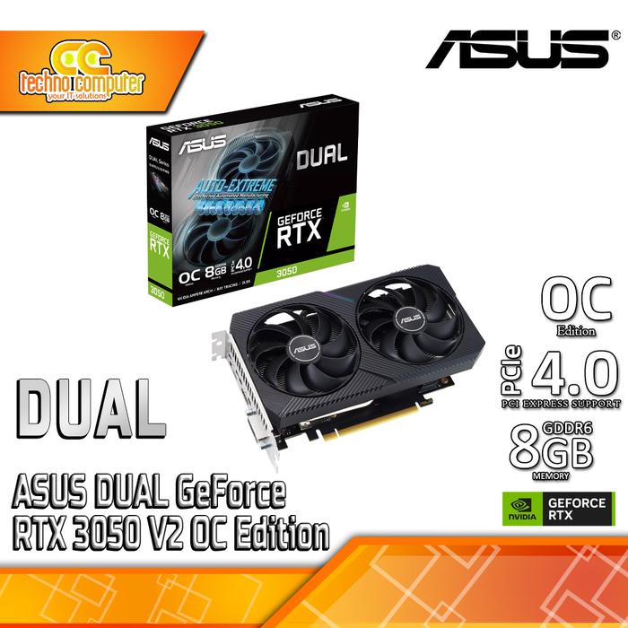 Gambar VGA ASUS DUAL GeForce RTX 3050 V2 OC Edition 8GB GDDR6 128bit dari Techno Computer Bali Kota Denpasar Tokopedia