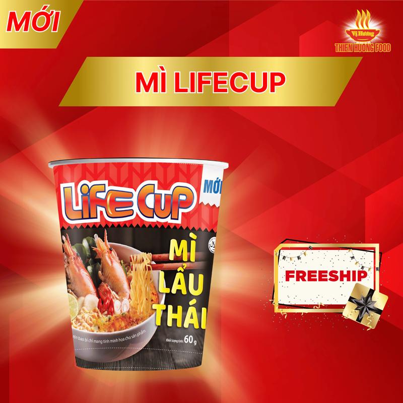 Thùng 24 Ly Mì Lẩu Thái Life Cup 60g/ly Cay