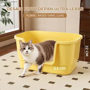 [kola panda]Cat Litter Box Ekstra Besar 48.5CM Bak Pup Kucing Anabul Jumbo / Big Size Pet Litter Box