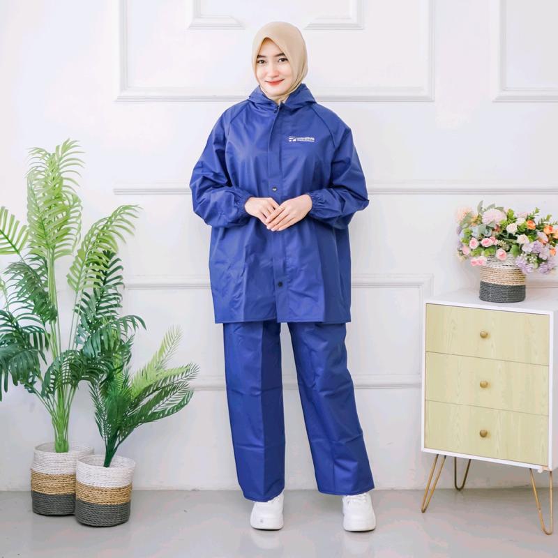 Jas Hujan Mahaya Raincoat Bahan Tebal Motor Motif Polos Dewasa Unisex Wanita Pria Terusan Jaket Clana Original 4