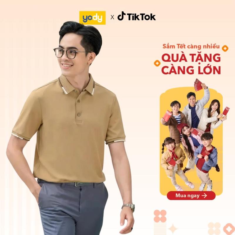  Áo polo nam Yody bo phối màu trẻ trung thấm hút mồ hôi BST 2025 năng động mềm mại MCPO25A135 