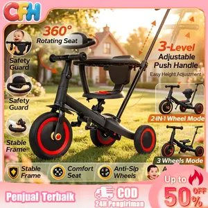 【Free Kardus】Sepeda roda tiga Anak balance bike Tricycle Push 3IN1 Anak