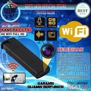 Septijaya Kamera K6 Wifi Multifungsi Resolusi HD 1080P Camera Spy Cam CCTV Mini Wireless Portabel Perekam Video Foto Audio Pantau Jarak Jauh Kamera Pengintai CCTV WiFi Tersembunyi Pengawasan Mata Mata Mini K6WIFI Dengan baterai Camera Spycam Kecil K6