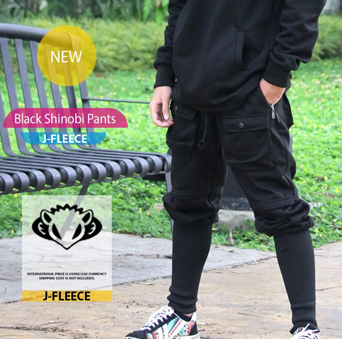 Black Shinobi Jogger Pants Man Comfortable