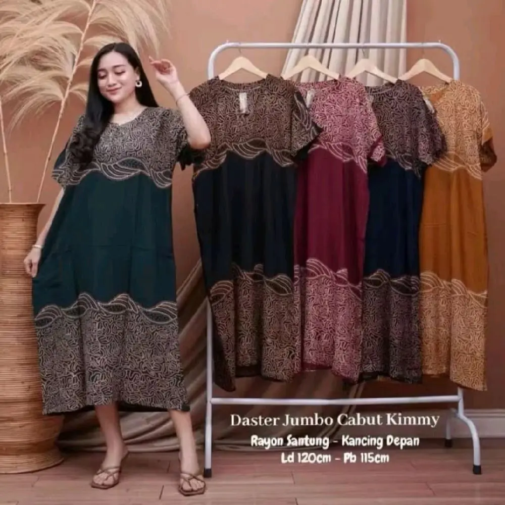 Paket Kombo 100rb Dapat 4pcs Bahan Rayon Premium Super Adem Nyaman Dipakai Sehari Hari Busui Friendly Daster Jumbo Kancing Depan Daster Rayon Bumil Dress dastertik tok Tidur Motif Batik