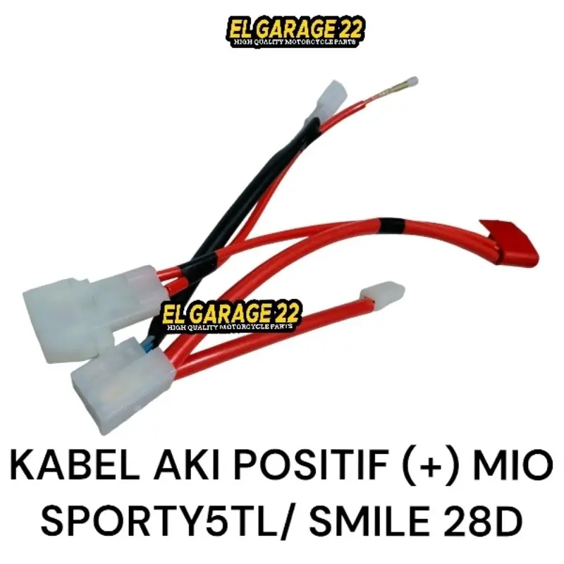 Kabel aki positif & negatif yamaha mio sporty lama 5TL / mio smile new 28D - Kabel accu komplit massa ground soket bendik mio soul fino karbu Motor Motorcycle 4