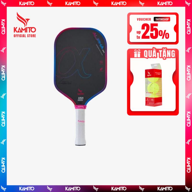 Vợt Pickleball Kamito Alpha, vợt Lý Hoàng Nam trợ lực - nhám - nhẹ - 16mm,…