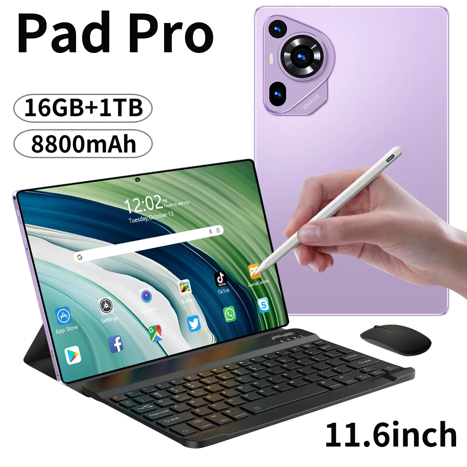 [Limited Time Free Wireless Mouse & Keyboard Set + COD] New Pad Pro 11.6-inch Tablet PC 8800mAh 16GB+1TB Pengalaman ProLayaknya PC |120Hz OLED Real ColorFul\View Display | Ultra-thin Screen Color HD Large Screen Cheap Specials for Tablet PCs