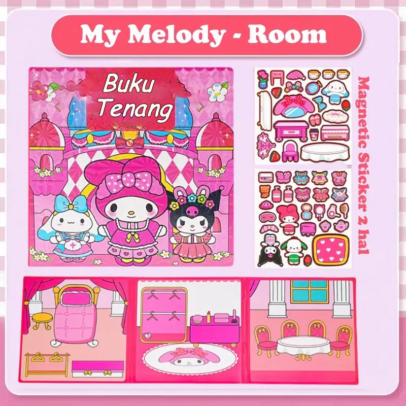 Buku Stiker Magnet Karakter Magnetic Sticker Books Buku Mainan Edukasi Quiet Books Magnetic Suction Karakter Edukasi / Magnetic Sticker Book / Quite Book Sanrio 6
