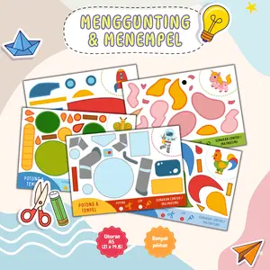 Mainan Edukasi Anak Menggunting dan Menempel / Lembar Aktivitas Anak