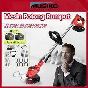 MUSIKO 988VF Mesin Potong Rumput Listrik | Baterai Li-ion Tahan Lama | Daya Kuat 12000W | Ringan & Portable | Pemangkas Rumput Taman Rumah