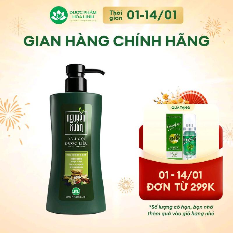 Dầu Gội Dược Liệu Nguyên Xuân Xanh Dưỡng Tóc 365g KM 35g - giá không đổi