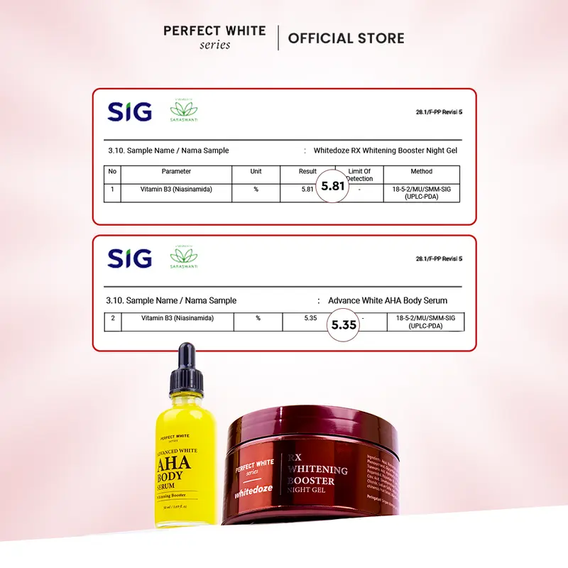 [BUY 2 GET 5] [Free Tone Up Mist + 2 Sachet Snow White] PERFECT WHITE RX Whitening Booster Night Gel + Advanced 10X AHA Body Serum | Perawatan HB Pencerah Kulit Kaki Tangan Mencerahkan Tubuh Kusam Lotion Malam Niacinamide, Alpha Arbutin 2