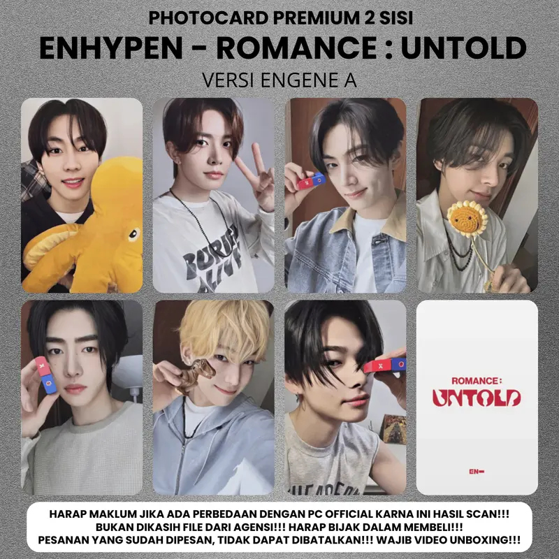 (ISI 7 PCS) Photocard ENHYPEN ROMANCE UNTOLD XO - PC 2 SISI KPOP Premium fotocard Merch Unofficial Enha Engene RU 4