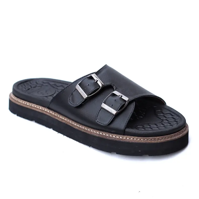 CEVANY - Sandal Kasual Slide Slop Pria Kulit Asli 2