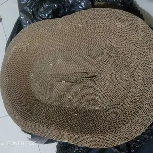 Pawsitively Papan Garukan Kucing Mainan Bentuk Oval 2in1 Pet Scratcher Serbaguna Ekstra Tebal Ramah Lingkungan Desain Sarang Lebah Anti-Cakaran Bisa Untuk Tidur Dan Main