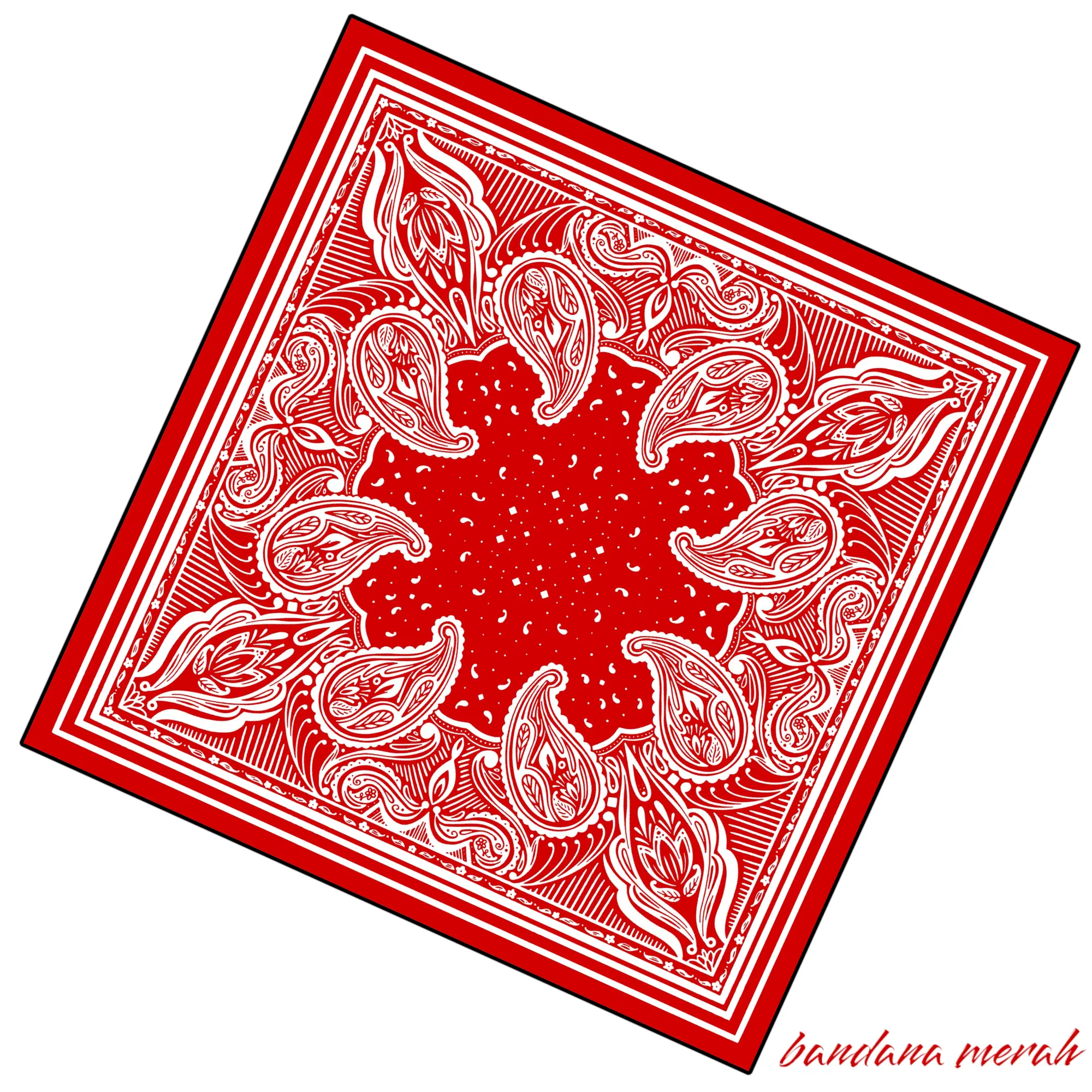 LP Bandana Dikta Sapu Tangan Multifungsi Motif Paisley Merah skena accessories