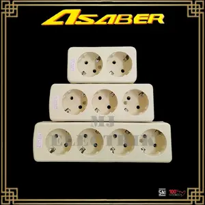 Stop Kontak Arde ASABER 2, 3, 4 Lubang Terminal Kuningan SNI