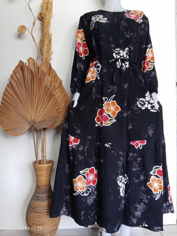 Longdress Sunan Standar | Bisa COD | Long Dress Muslim Daster Kekinian Remaja Busui Cap Pekalongan Premium Kain Nyaman Panjang Rayon Motif Wanita 1