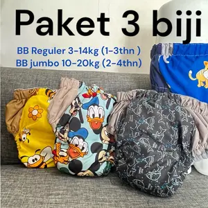 Clodi popok anak 3 biji hemat untuk bayi dan balita