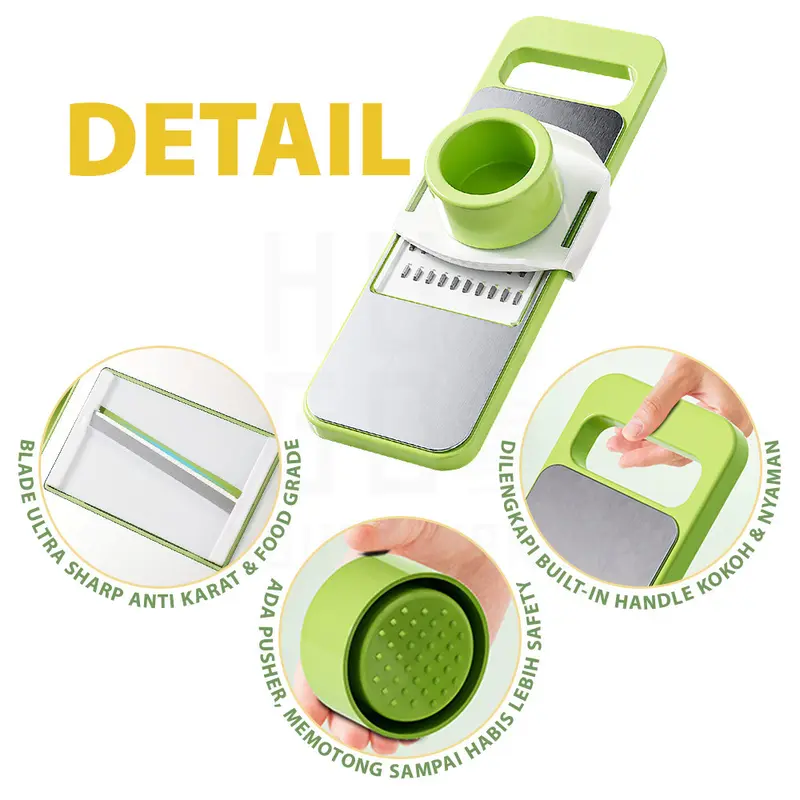 HUGO Parutan Serbaguna 8 in 1 Parutan Sayur Buah Multifungsi Vegetable Cutter Premium Stainless Steel 6