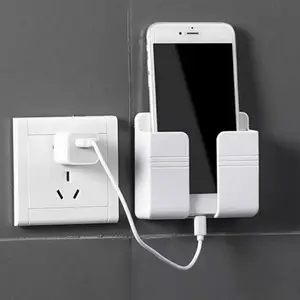 (COD) 2PCS/1PCS Rak Charger HP Remote TV AC Tempel Dinding Holder Dudukan Cas Gantung Serbaguna Organizer Hook Wall