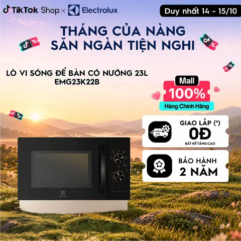 Lò vi sóng để bàn tích hợp nướng đối lưu Electrolux 23L UltimateTaste 300-EMG23K22B