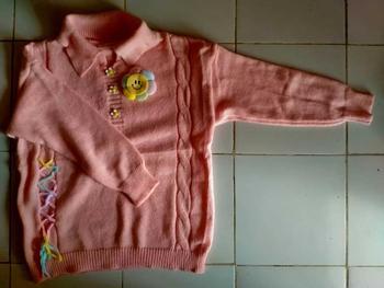 Product Review of Cardigan Rajut Wanita Patch Sunflower Kerah Polo Oversize Knitwear from A**s 0