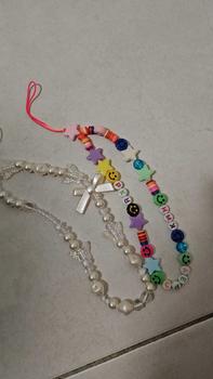 Product Review of Creative Fashion Mobile Phone Case Anti-lost Lanyard Flowers Heart Love Key Chain DIY Bracelet Pearl Short Wrist Strap Accessories Silicone Fidget from a**a 0