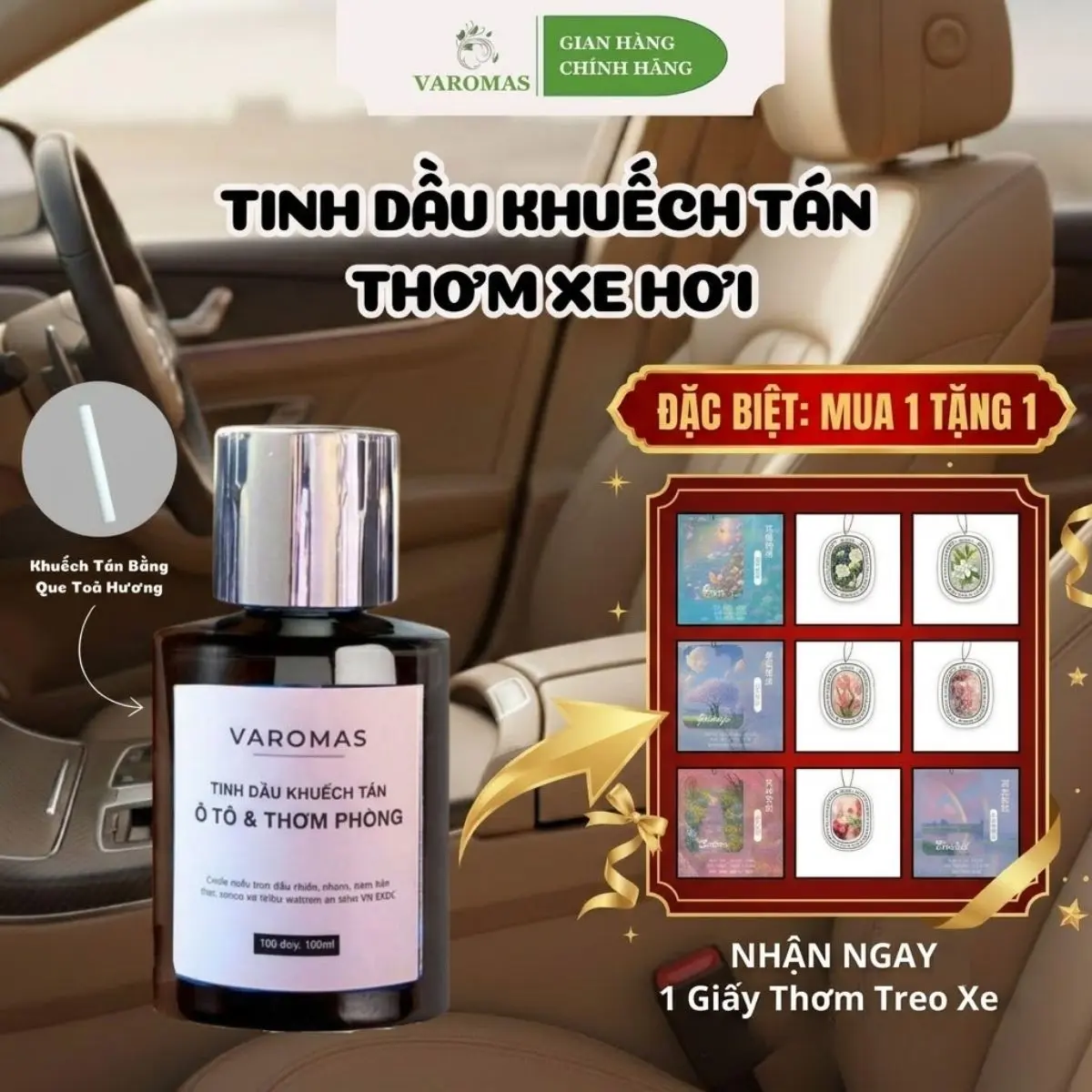 Tinh Dầu Thơm Xe Khuếch Tán Tinh Dầu - Giảm Mùi Hôi Tạo Hương Thơm Sang Trọng - Dung Tích 160ml KT61