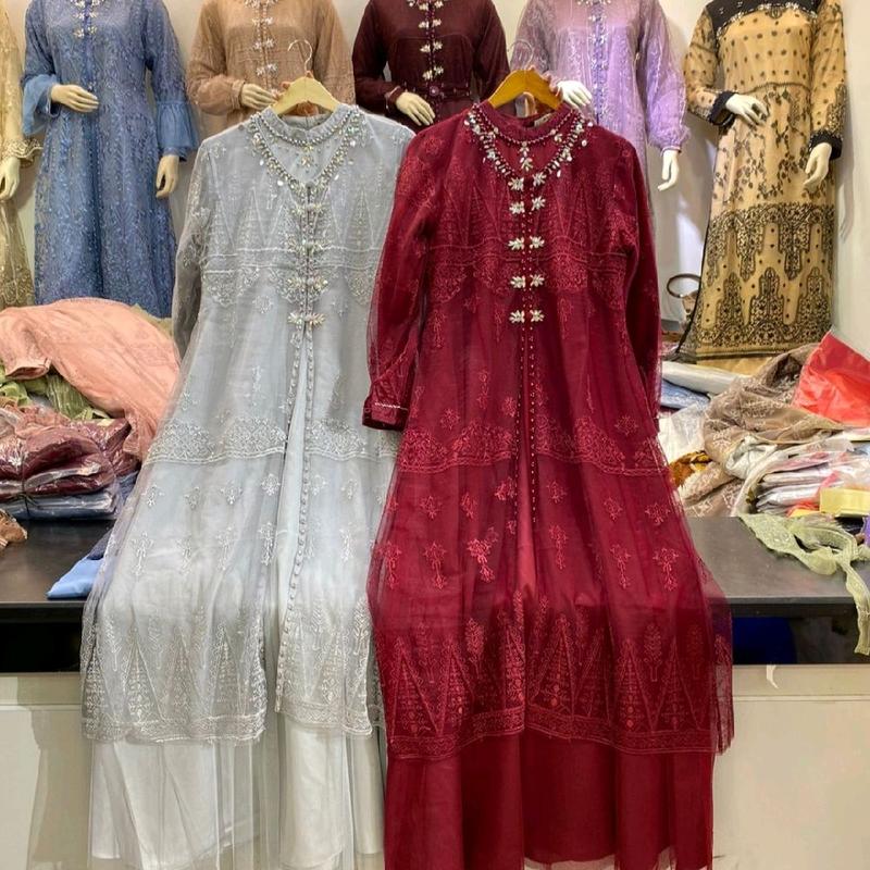 Ghalya Dress Versi 2 Satin Silk Lapis Tile mix brokat Payet || RONAACHRISS 5