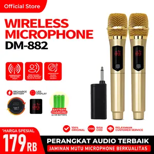 [COD-AGS] Sonic Audio MIC DM-882 GOLD EDITION Profesional Mikrofon Wireless Microphone Untuk Kebutuhan Acara Kantor Meeting Conference & Audio Device