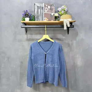 NAGITA  Crop Cardigan Atasan wanita Korean style Knitwear Panjang kancing depan Baju Cewek Outer Top Kardigan Oversize kardigan korean style Basic