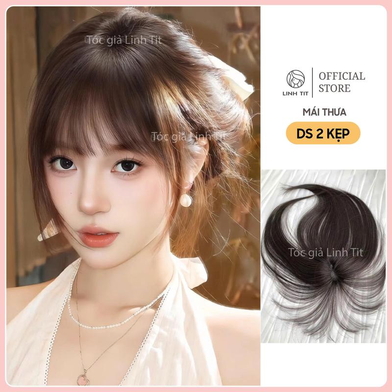 Phủ mái DS 2 kẹp siêu da đầu tóc thật dệt tàng hình mái thưa và mái bay kèm phụ kiện