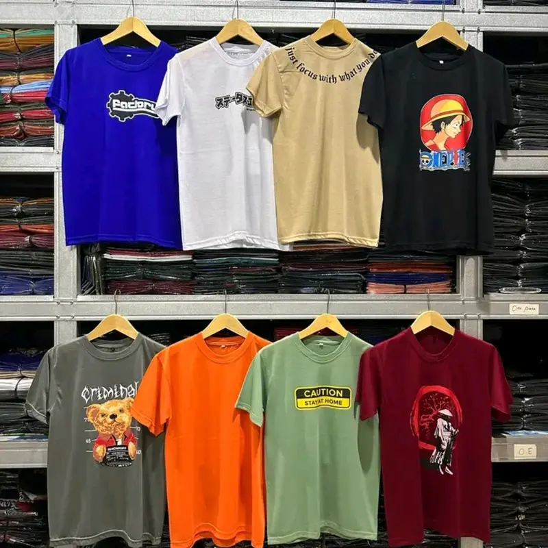 kaos murah 50 rb dapat 3 motif distro pria wanita Katun Sablon Dewasa Lembut Keren Oblong Semi Lokal 1