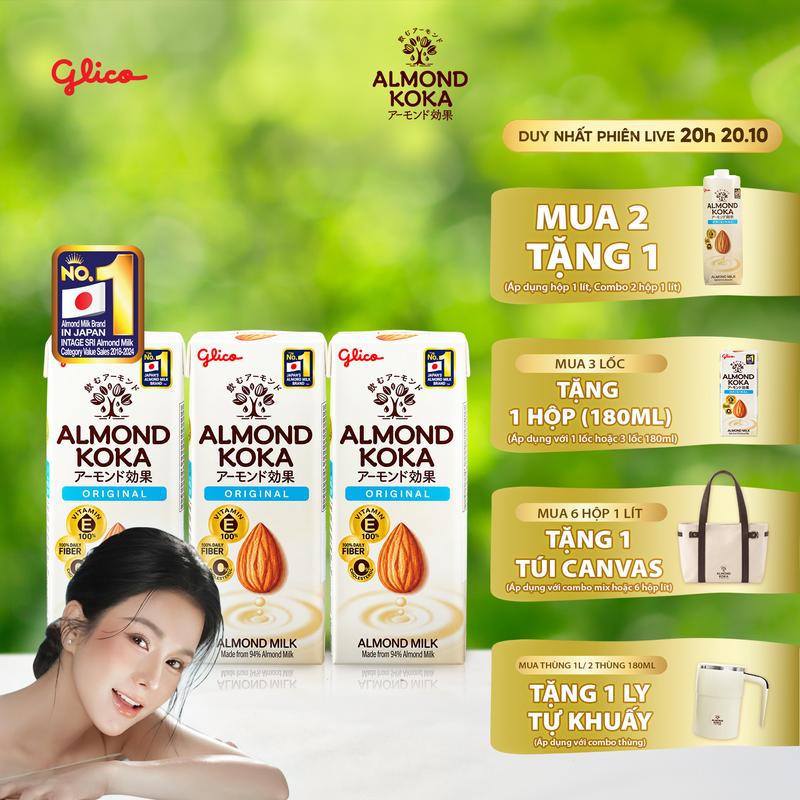 SỮA HẠNH NHÂN ALMOND KOKA VỊ TRUYỀN THỐNG 1 LỐC 180ML CHỐNG OXY HÓA