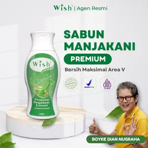 Wish Sabun Kewanitaan Premium Manjakani 125mL Original Dokter Boyke - Perawatan Feminine Hygiene Anti Bau Gatal Keputihan dengan Ekstrak Majakani