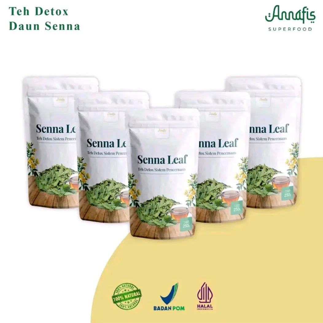 Asli Senna Leaf Annafis Superfood 250gr - Varian Kemasan P-IRT 2083202011186-28 Air Daun Tea Herbal