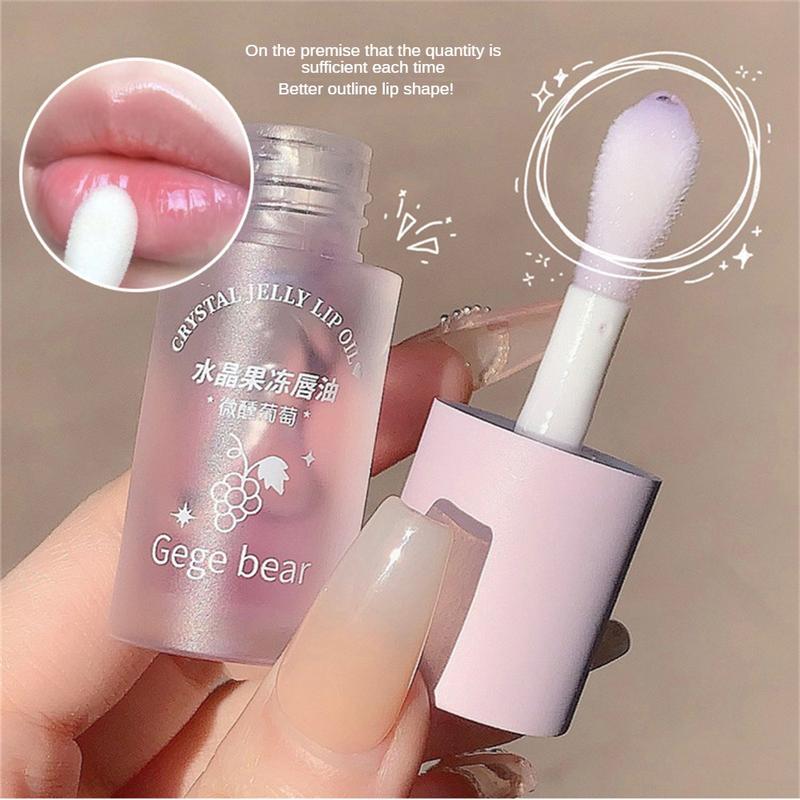 Gege Bear Long-lasting  Hydrating Lip Care Crystal Jelly Lip Oil Moisturizing Transparent Mirror Lip Gloss 3 flavour Optional 2