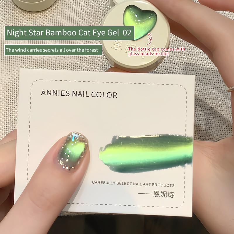 Gel Sơn Móng Tay Mắt Mèo, Dòng Tre Ngôi Sao Đêm Mùa Hè, Hạt Thủy Tinh Gốm Phổ Biến Mới 2025, Gel Sơn Móng Tay, Cần Đèn Làm Móng Để Khô