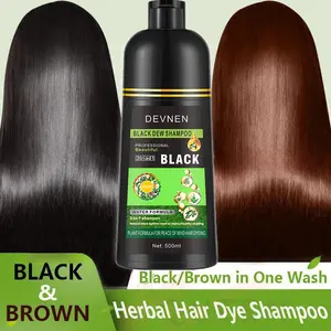 Hair Color Shampoo Penghitam Rambut Uban Shampoo Semir Warna Cat Khusus Rambut Beruban Herbal  Dye Hair 500 ml