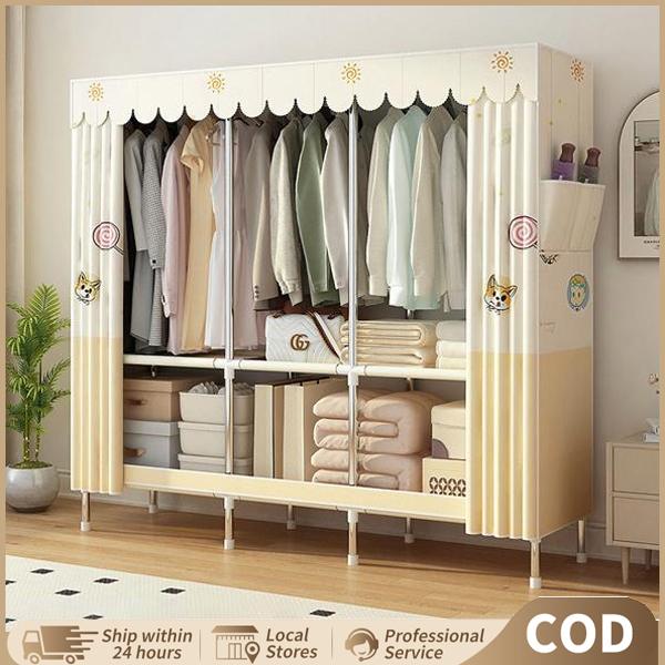 Tủ quần áo vải 1-3 ngăn dành cho gia đình nhỏ Tủ Vải Đựng Quần Áo Khung Kim Loại Tủ Treo Quần Áo Đa Năng Thông Minh thông minh và tiện lợi
